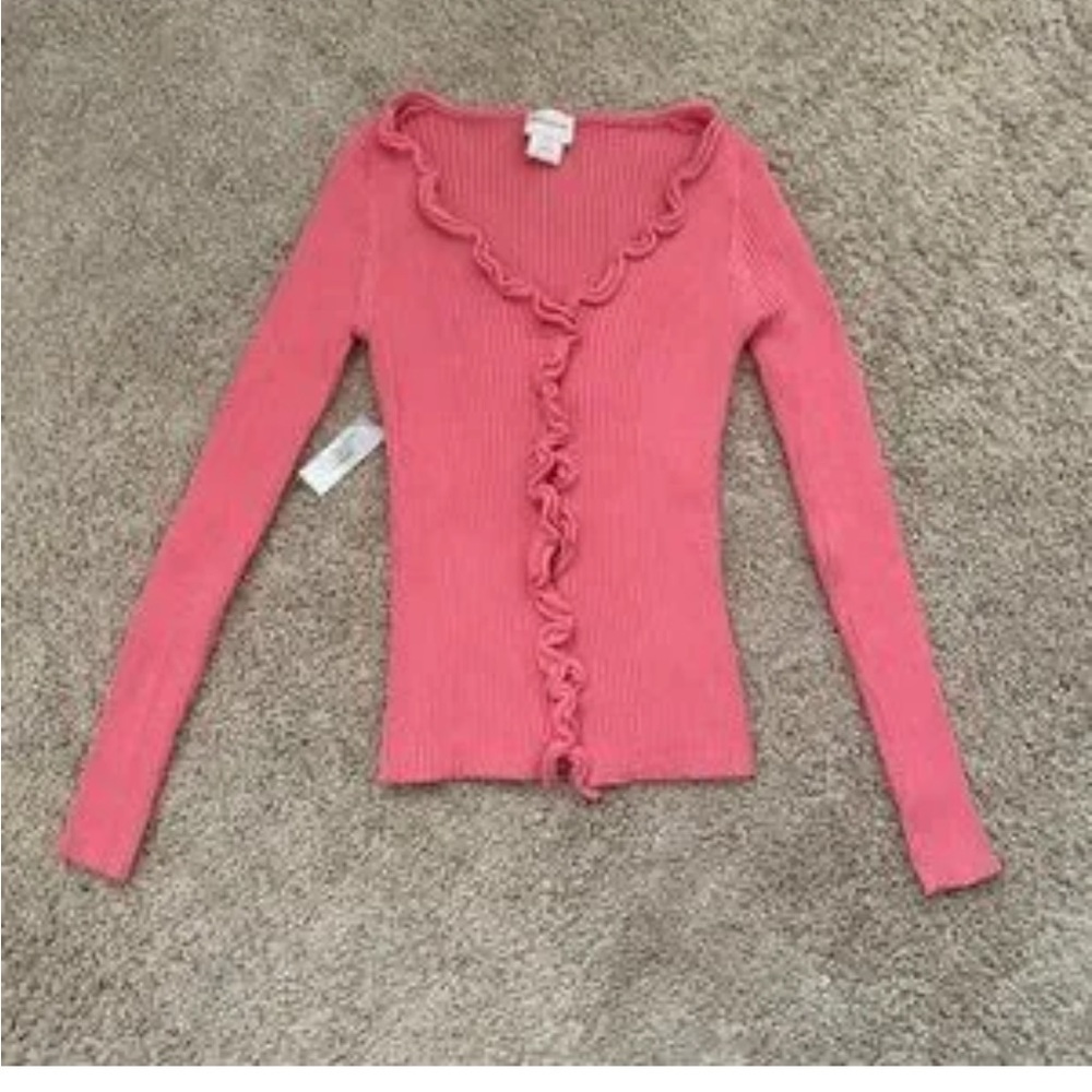 Pink Ruffled Cardigan - Picture 6 of 6